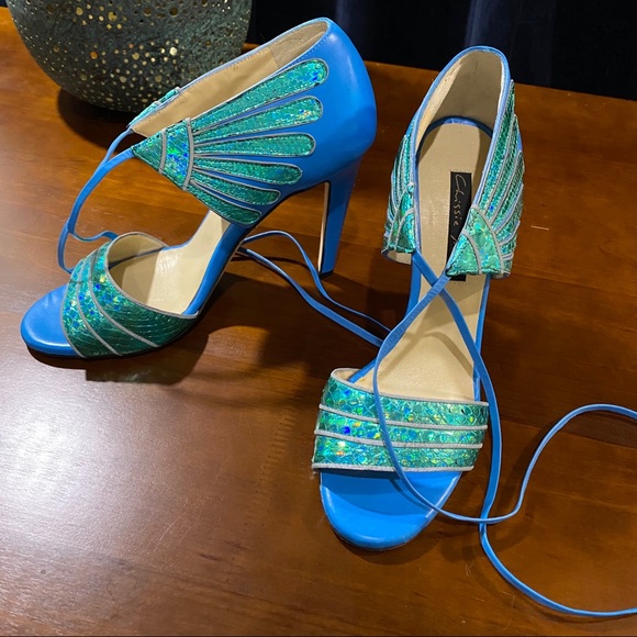 HP!🎉NWOT Chrissie Morris Genuine Stingray Heels sz 40 - Picture 4 of 10